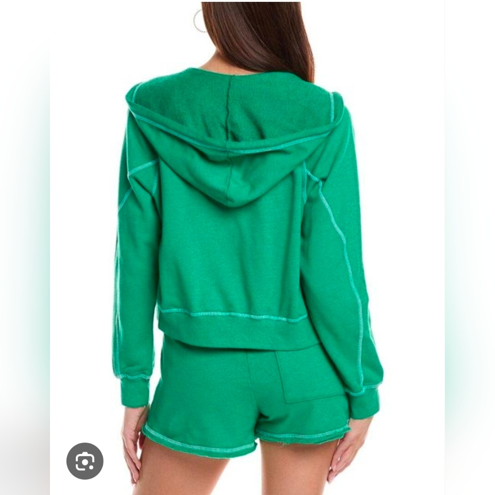 SUNDRY Horizon Zip-up Hoodie in Kelly Green Womens Size XS Cropped Relaxed EUC - Picture 12 of 12